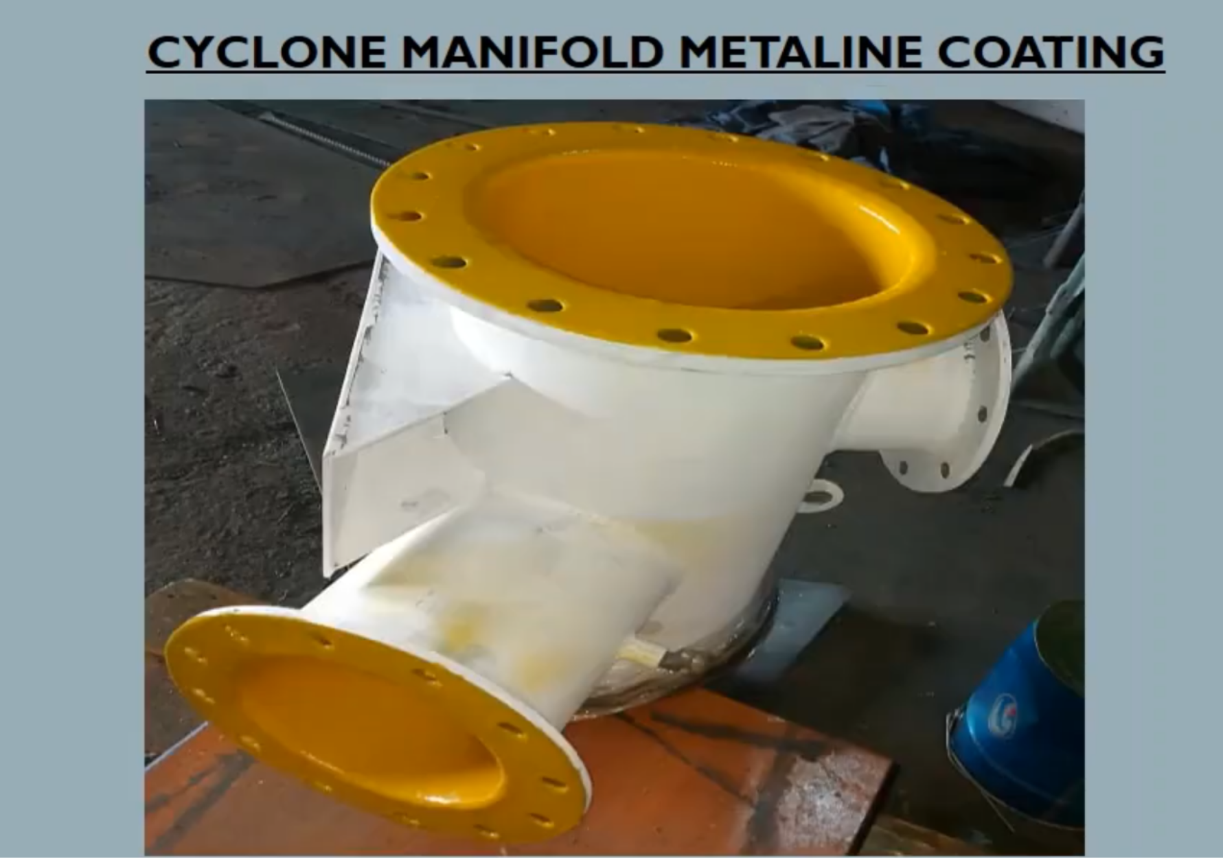 MetaLine Protective Coating Applied on Cyclone Manifold — Industrial Surface Protection Image